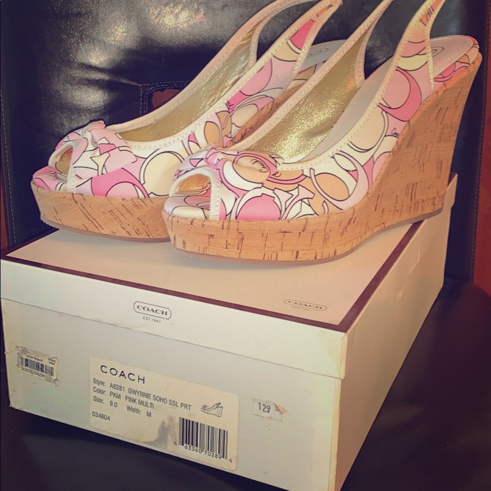 Authentic NEW Coach Cork Wedge Sandal